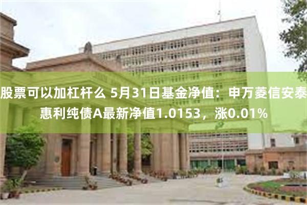 股票可以加杠杆么 5月31日基金净值：申万菱信安泰惠利纯债A最新净值1.0153，涨0.01%